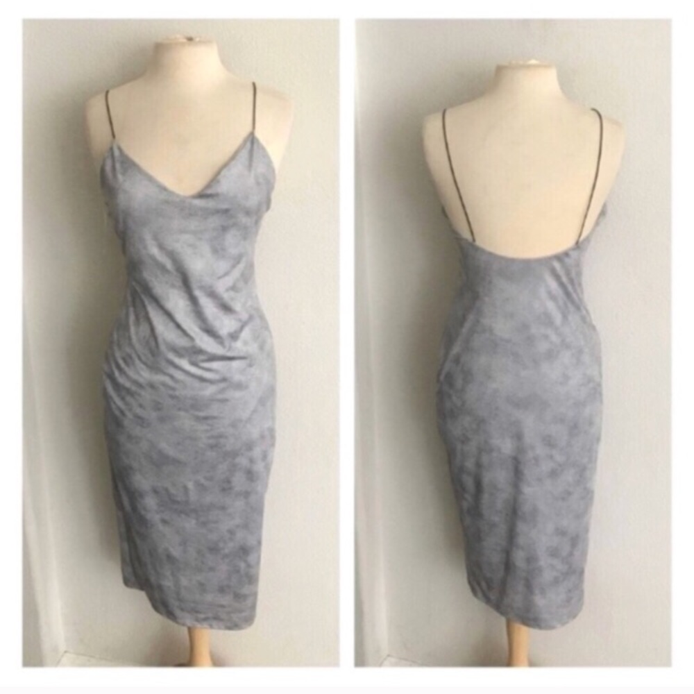 Fashion Nova Gray Slip Midi Dress